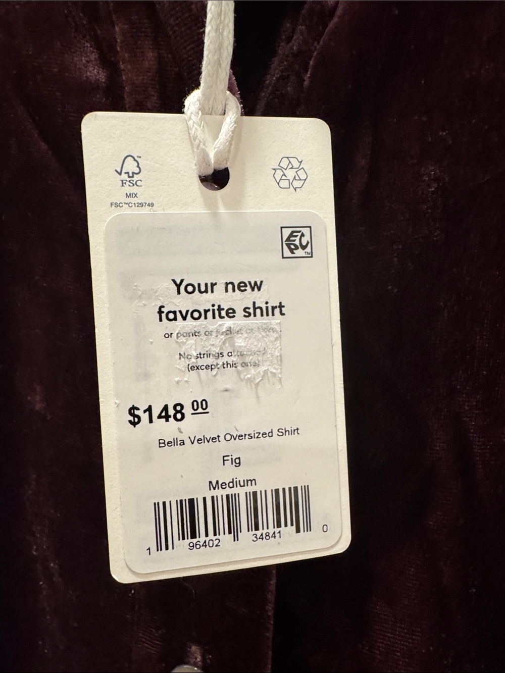 Marine Layer Bella velvet shirt NWT - Picture 3 of 6